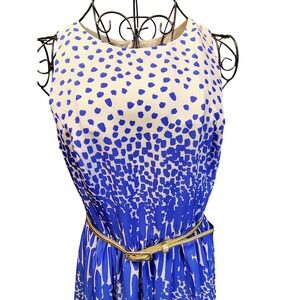 NWT Eliza J Belted Mosaic Print Fit & Flare Dress Size 8